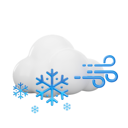 Vent neige nuageux  3D Icon