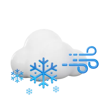 Vent neige nuageux  3D Icon