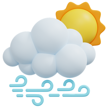 Vent nuage soleil  3D Icon