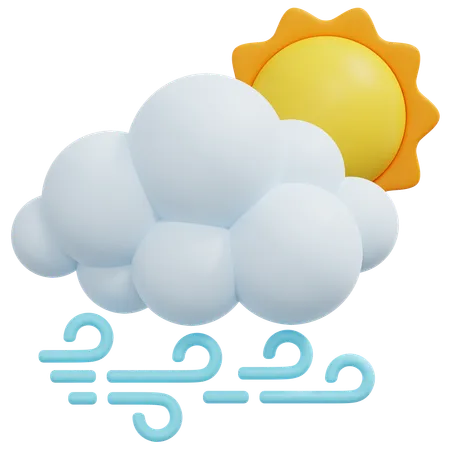 Vent nuage soleil  3D Icon