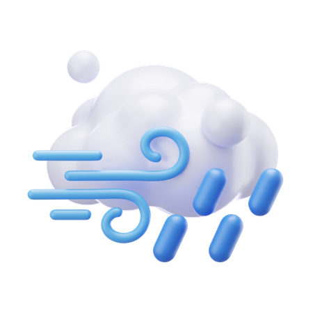 Pluie venteuse  3D Icon