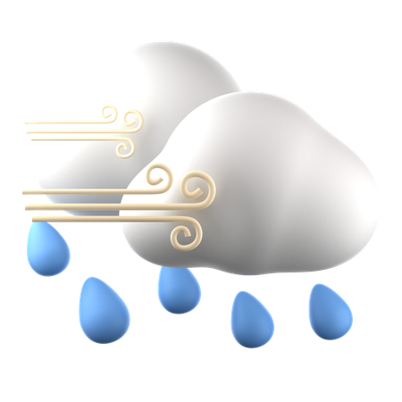 Pluie venteuse  3D Icon