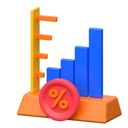 Crecimiento de ventas  3D Icon