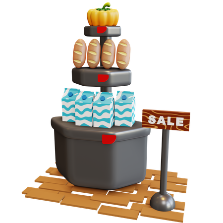 Venta de comestibles  3D Icon