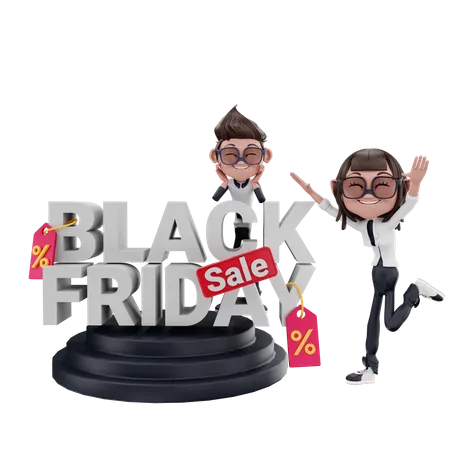 Oferta de compras del viernes negro  3D Illustration