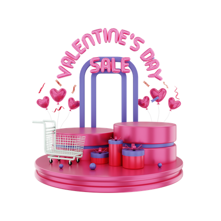 Venta de compras en línea del día de san valentín  3D Icon