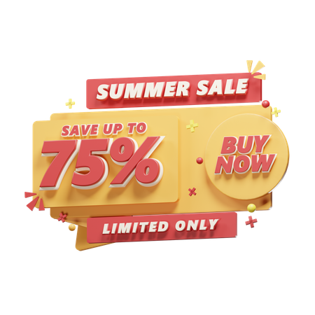 Venta de verano  3D Icon