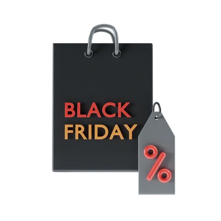 Oferta de viernes negro  3D Illustration