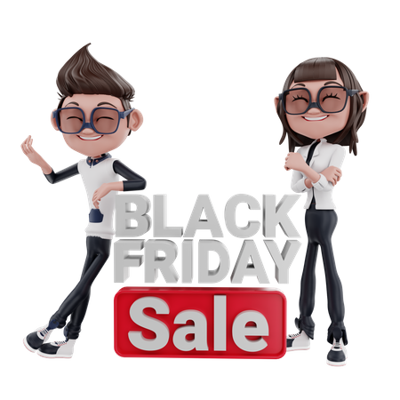 Oferta de viernes negro  3D Illustration