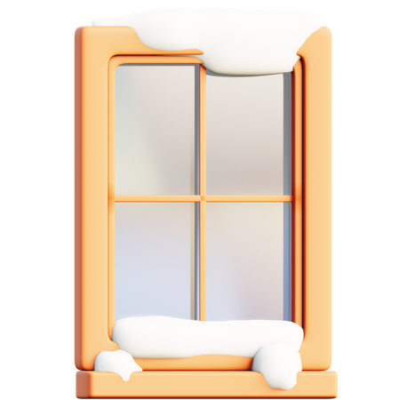 Ventana cubierta de nieve  3D Icon