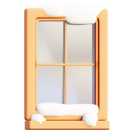 Ventana cubierta de nieve  3D Icon