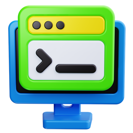 Ventana terminal  3D Icon