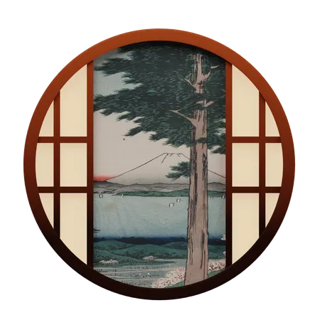 Ventana japonesa  3D Icon