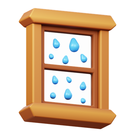 Ventana lluviosa  3D Icon