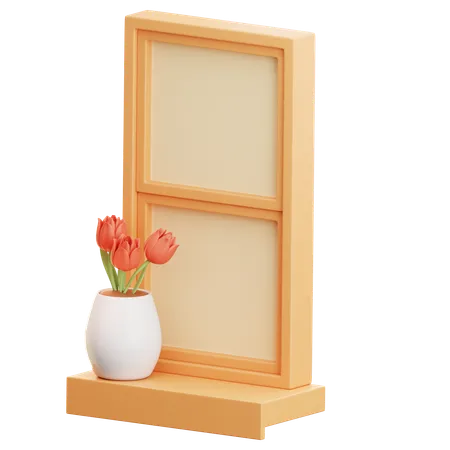 Ventanas y flores  3D Icon