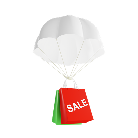 Parachutage de vente  3D Illustration