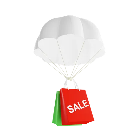 Parachutage de vente  3D Illustration