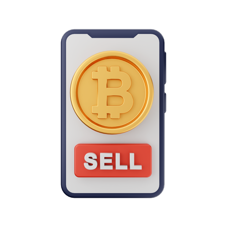 Vente de bitcoin en ligne  3D Icon