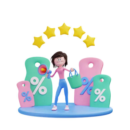 Marketing de vente en ligne  3D Illustration