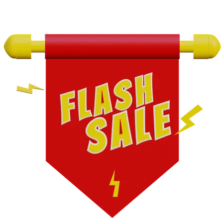 Drapeau de vente flash  3D Illustration