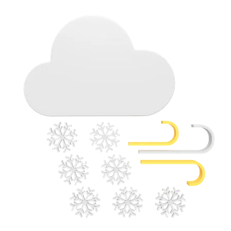Chutes de neige venteuses  3D Icon