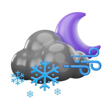 Nuit de neige venteuse  3D Icon