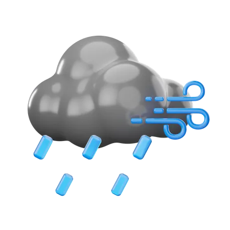 Pluie venteuse  3D Icon