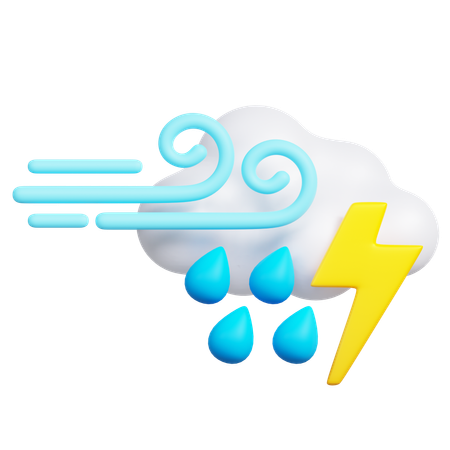 Pluie venteuse  3D Icon