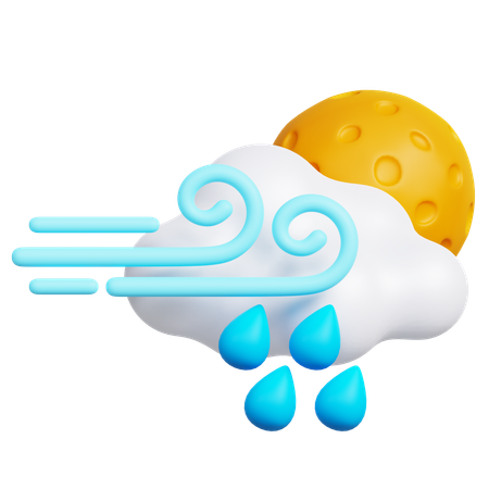 Pluie venteuse  3D Icon