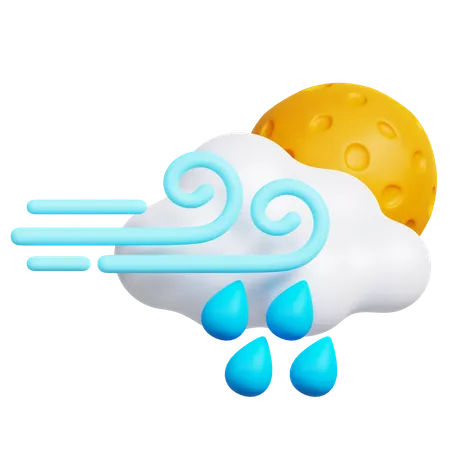 Pluie venteuse  3D Icon