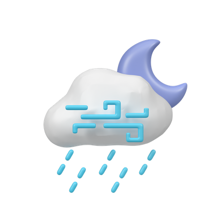 Pluie venteuse  3D Icon