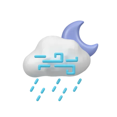 Pluie venteuse  3D Icon