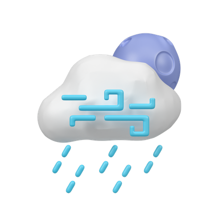 Pluie venteuse  3D Icon