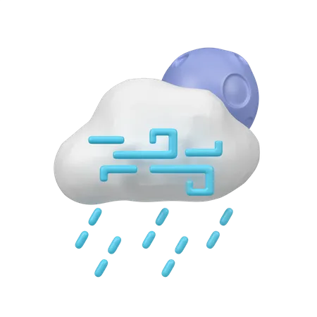 Pluie venteuse  3D Icon