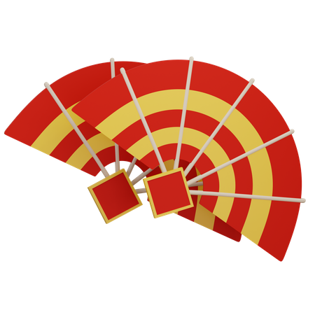 Ventilador de mão chinês  3D Icon