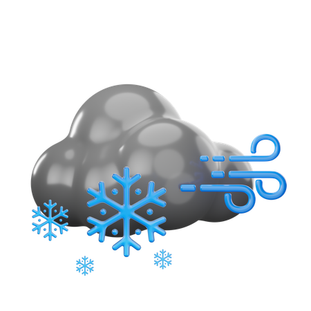 Vento neve nublado  3D Icon