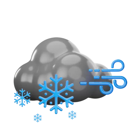 Vento neve nublado  3D Icon