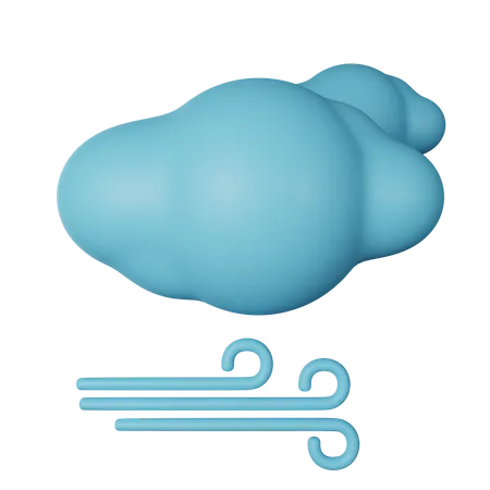 Vento nublado  3D Icon