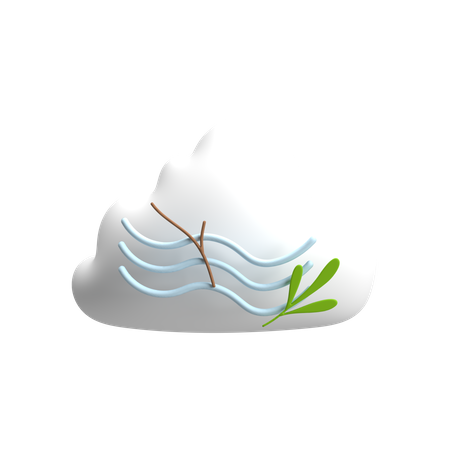Nublado con viento  3D Illustration