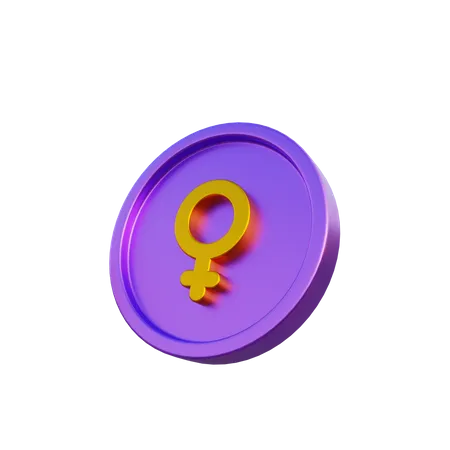 3 D Illustration Astrological Planet Sign Venus On Coin 3D Illustration