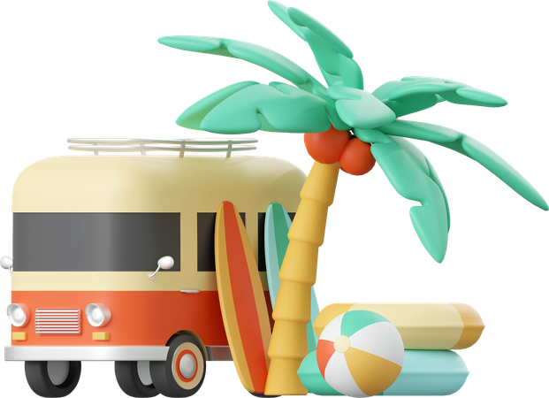 Verano de  3D Illustration