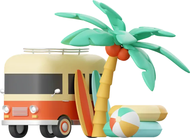 Verano de  3D Illustration