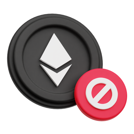 Verbot der Kryptowährung Ethereum  3D Icon