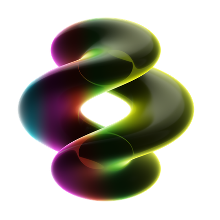 Verdrehter Ring Neon abstrakt  3D Icon