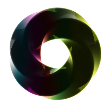 Verdrehter Ring Neon abstrakt  3D Icon