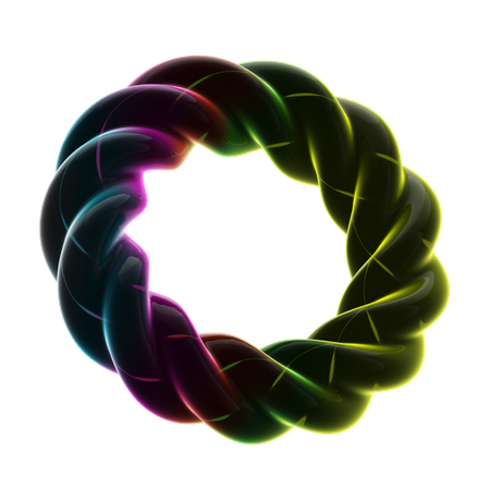 Verdrehter gewellter Ring Neon abstrakt  3D Icon