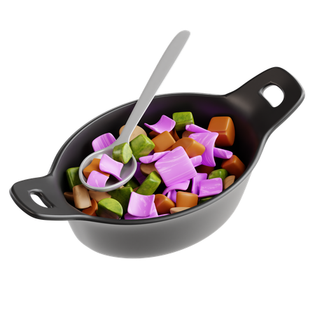 Verduras asadas  3D Icon