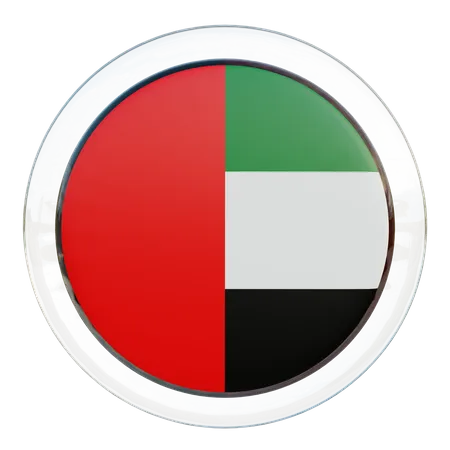 Runde Flagge der Vereinigten Arabischen Emirate  3D Icon