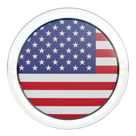 Runde Flagge der Vereinigten Staaten  3D Icon