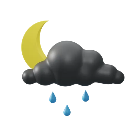 Vereinzelte Regenschauer nachts  3D Illustration